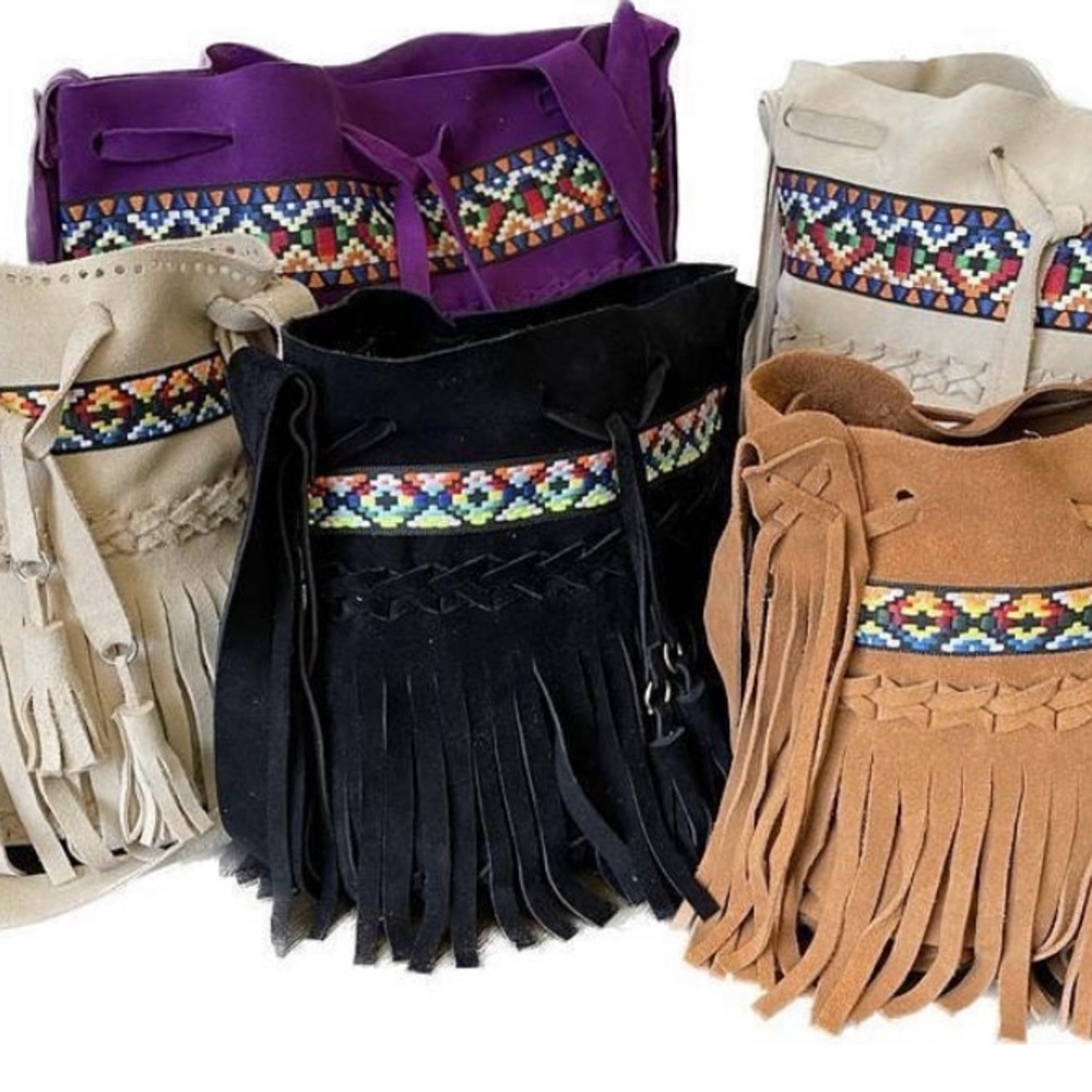 Fringe Boho Women Bags - Black, Tan, Cream, Purple